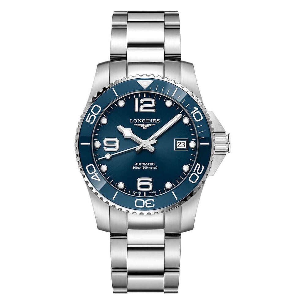 Longines HydroConquest 39mm Automatic Blue Dial Blue Bezel Steel Case Bracelet Watch