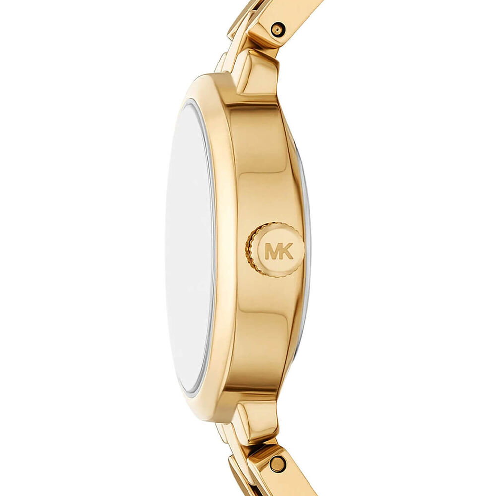 Michael Kors Maude 20.5x25.5mm Gold Dial Gold Tone Stainless Steel Bracelet Watch