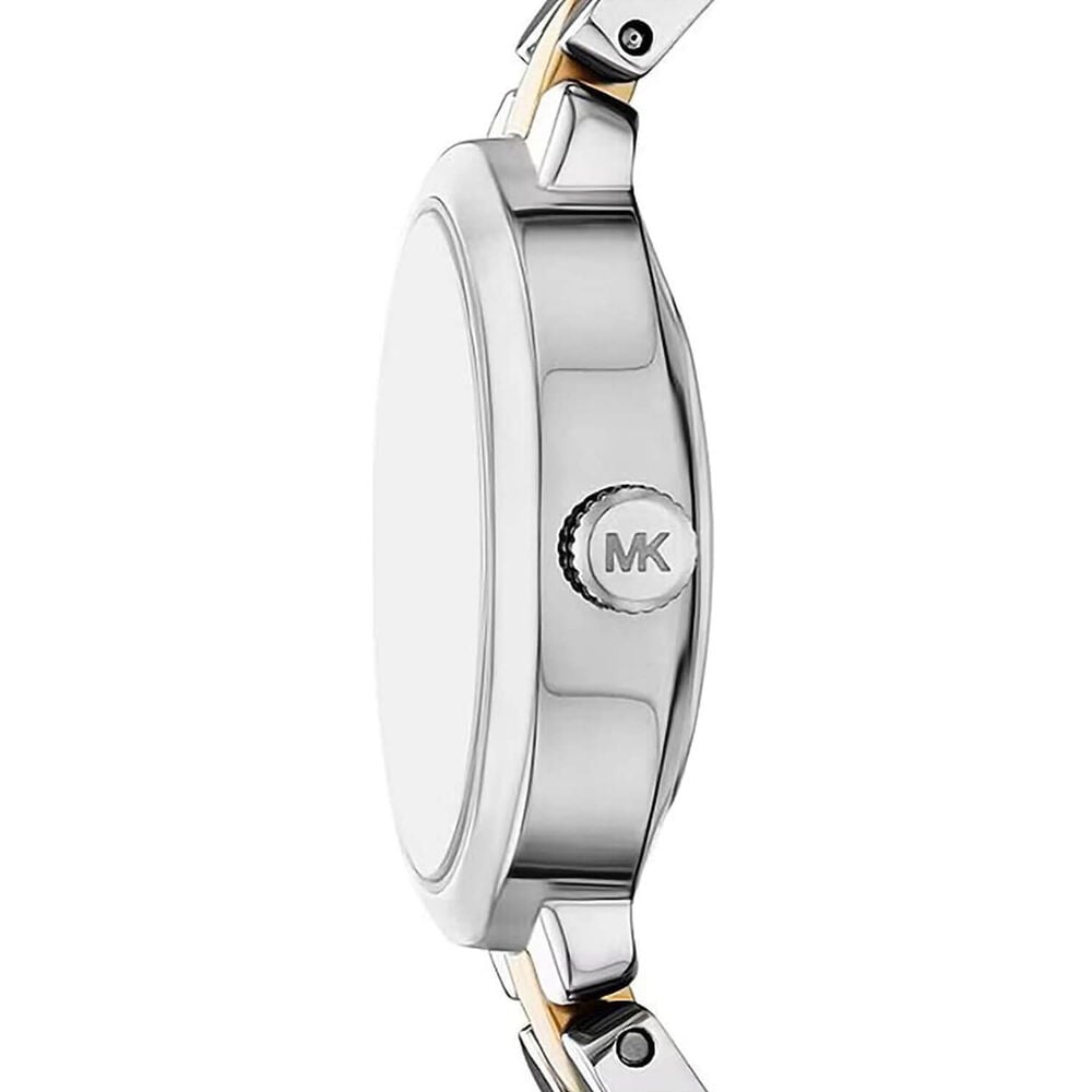 Michael Kors Maude 20.5x25.5mm Silver Dial Two Tone Stainless Steel Bracelet Watch