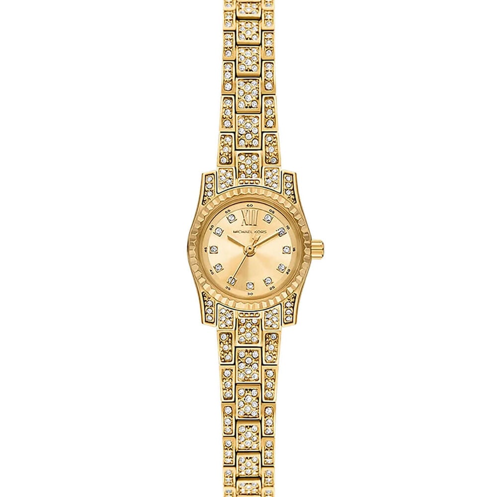 Michael Kors Lexington 19mm Gold Dial Gold Tone Stainless Steel Bracelet Watch