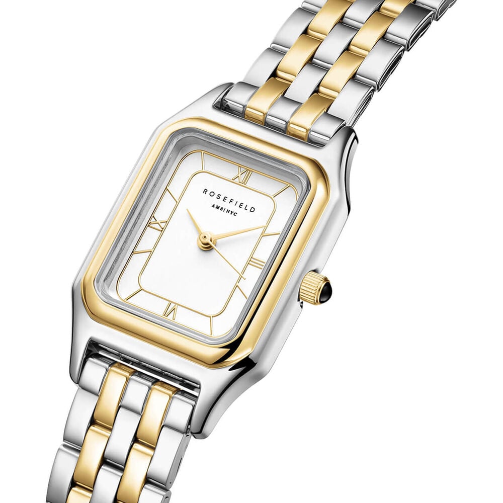 Rosefield Ivy White Duotone 21x26mm Dial 23k Gold Plated Steel Bracelet Watch
