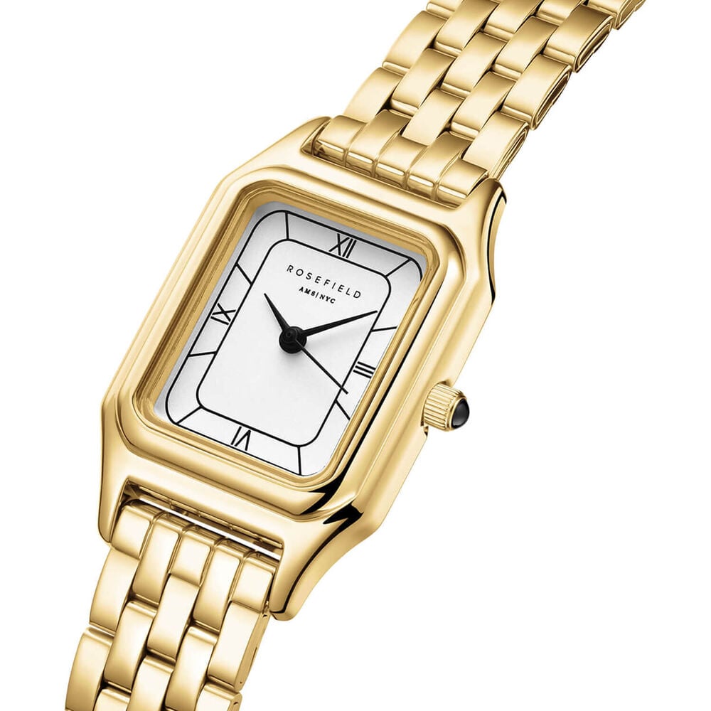 Rosefield Ivy White Gold 21x26mm Dial 23k Gold Plated Steel Bracelet Watch