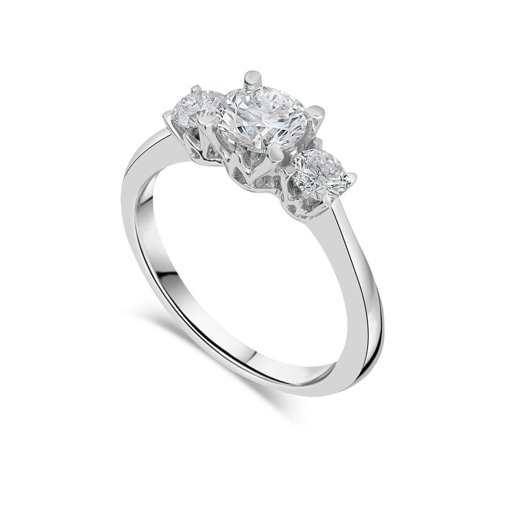 Platinum Three Stone 1 Carat Graduated Diamond Ring