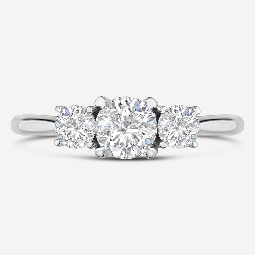 Platinum Three Stone 1 Carat Graduated Diamond Ring