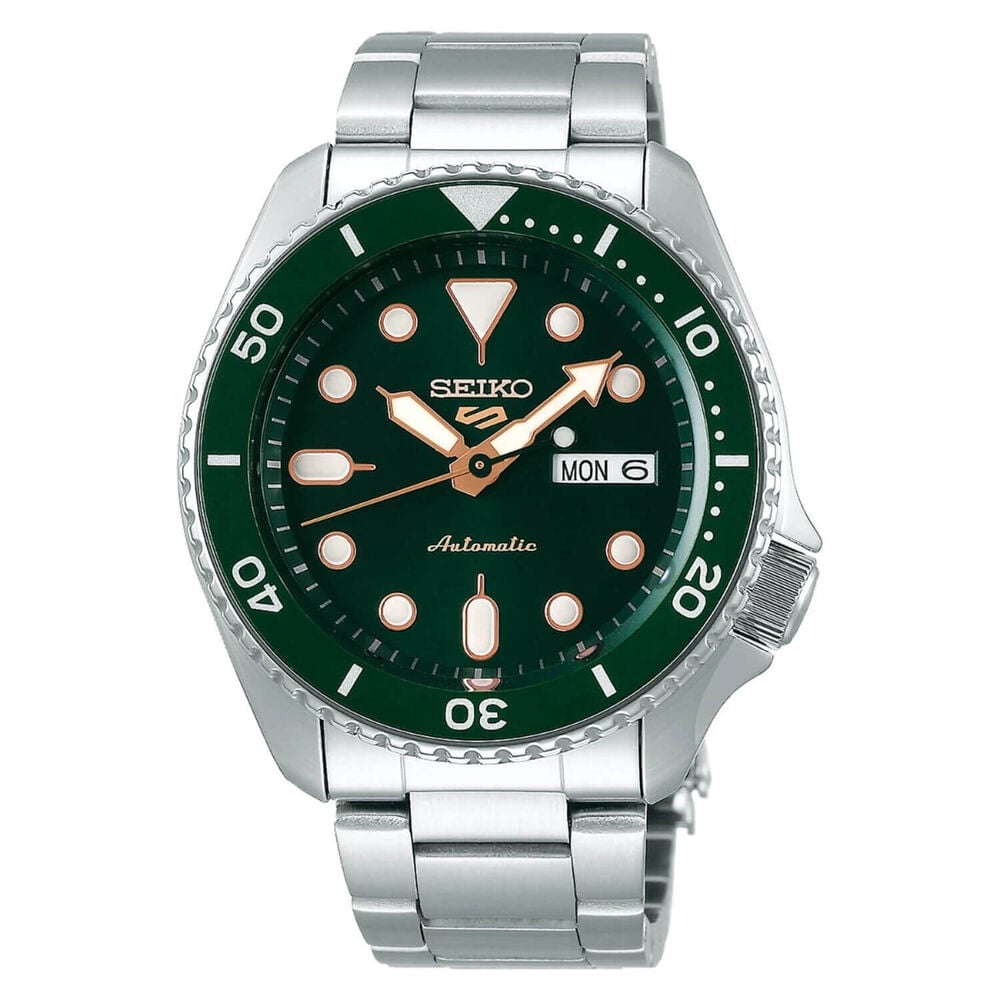 Seiko 5 Sports 42.5mm Green Dial Bezel Bracelet Watch