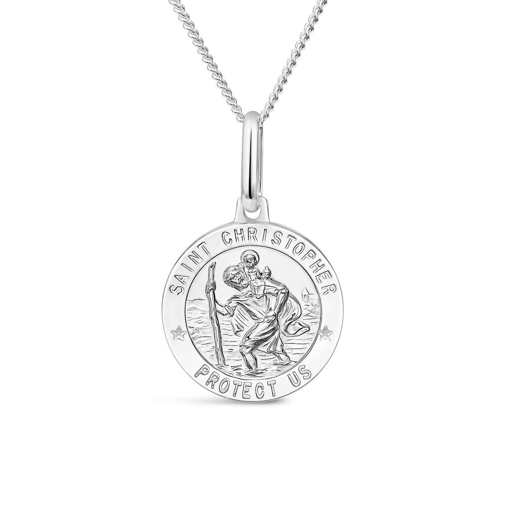 Sterling Silver St Christopher Medal (Chain Included)
