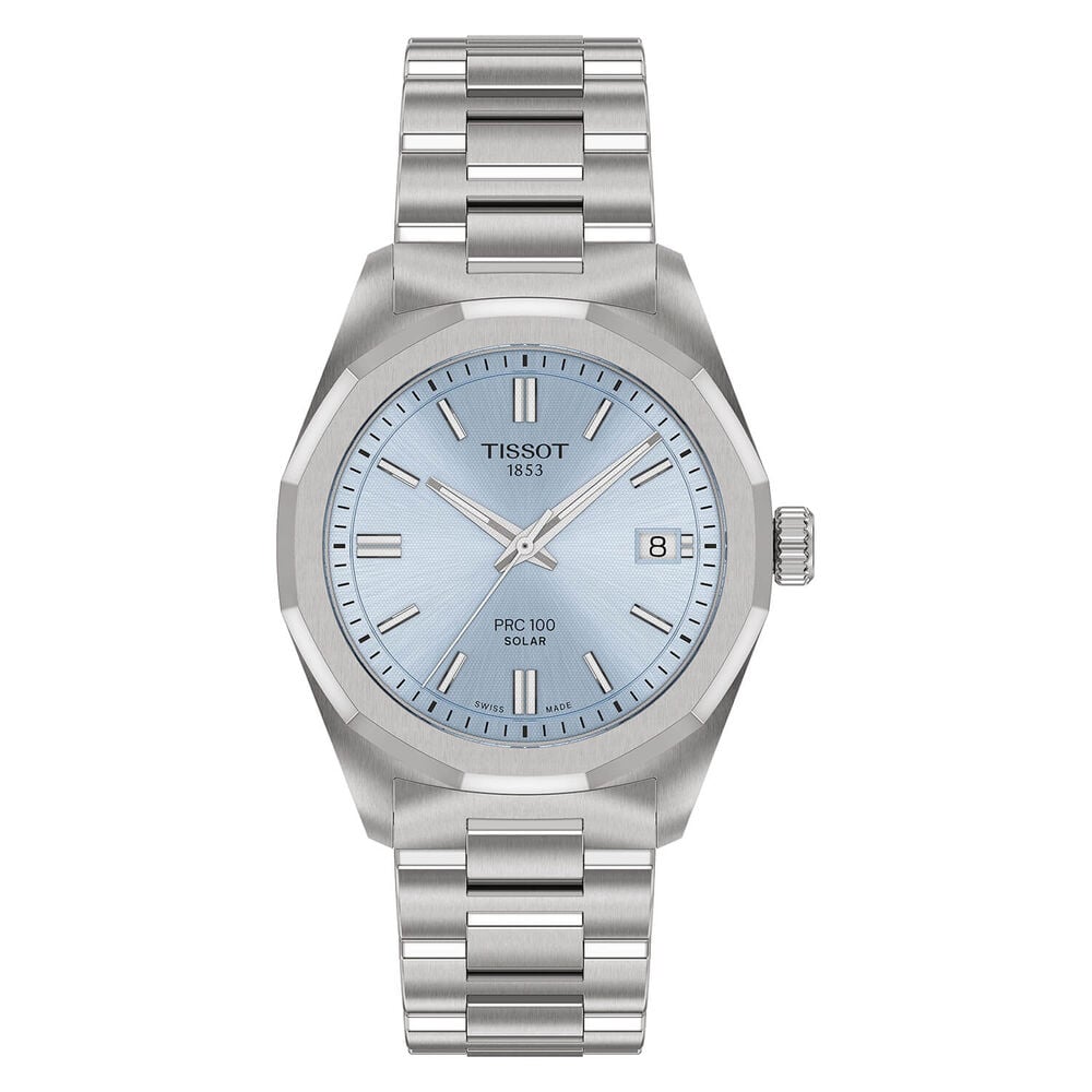 Tissot PRC 100 Solar 34mm Blue Dial Stainless Steel Bracelet Watch