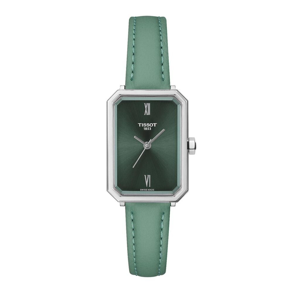 Tissot SRV 21.8mm Green Dial Leather Strap Watch