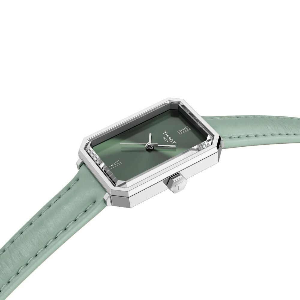 Tissot SRV 21.8mm Green Dial Leather Strap Watch