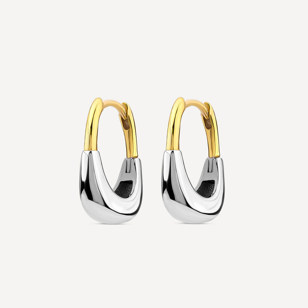 Yellow Gold Plated Sterling Silver Handbag Hoop Earrings