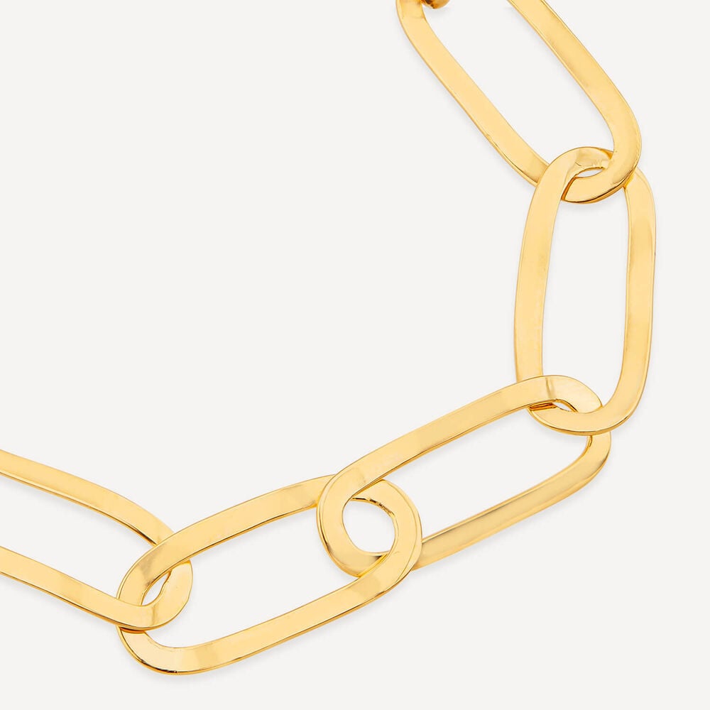 Yellow Gold Plated Sterling Silver Open Oval Link Bracelet