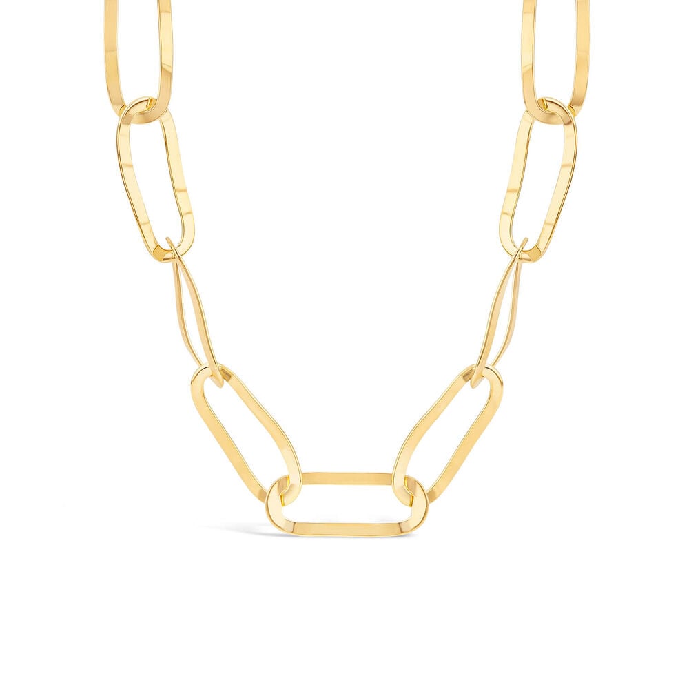 Yellow Gold Plated Sterling Silver Open Oval Link Necklet